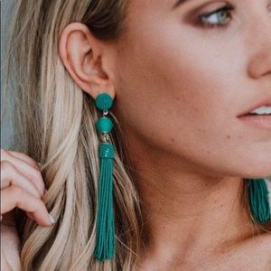 Emmett Tassel Drangle Drop Earring-Teal